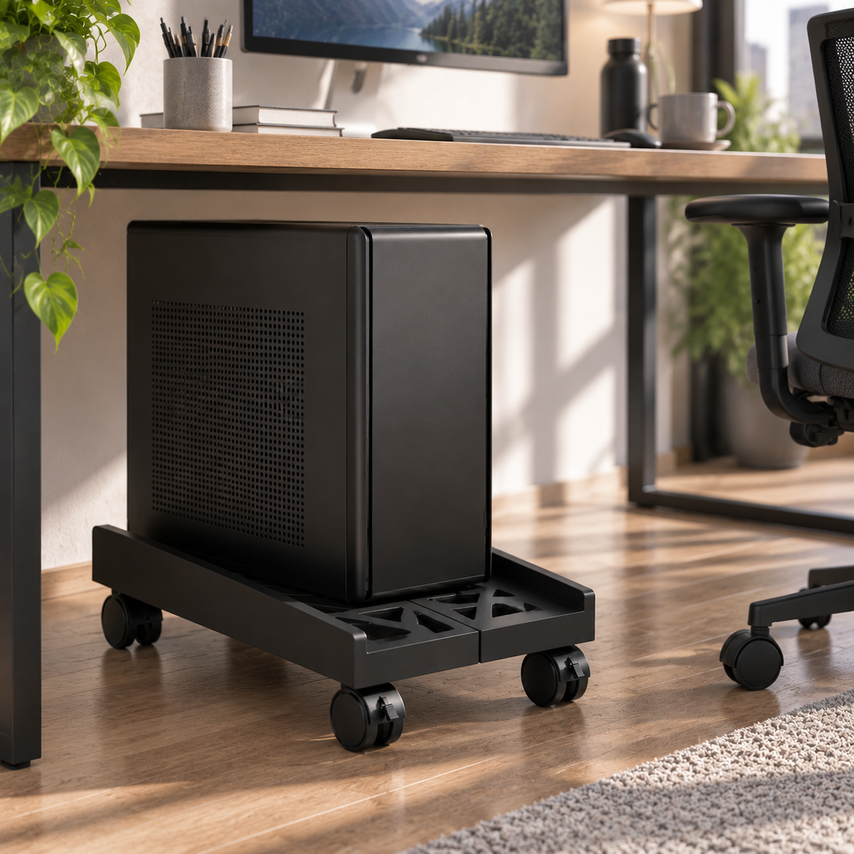 Computer Tower Stand with Wheels