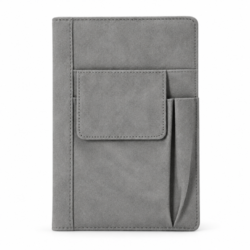 Grey A5 Pocket Notebook with Pen Holder