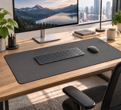 Double-Sided Leather Cork Desk Mat