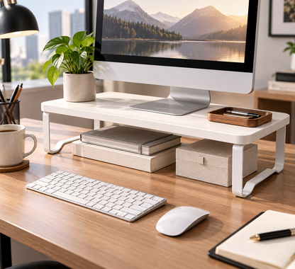 White Desktop Monitor Stand Riser