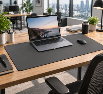 Double-Sided Leather Cork Desk Mat
